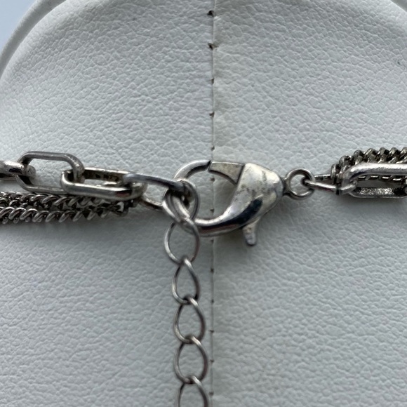 Southwestern Boho Silver Tone Multi Strand Dangling Beaded Statement Necklace - Picture 6 of 14